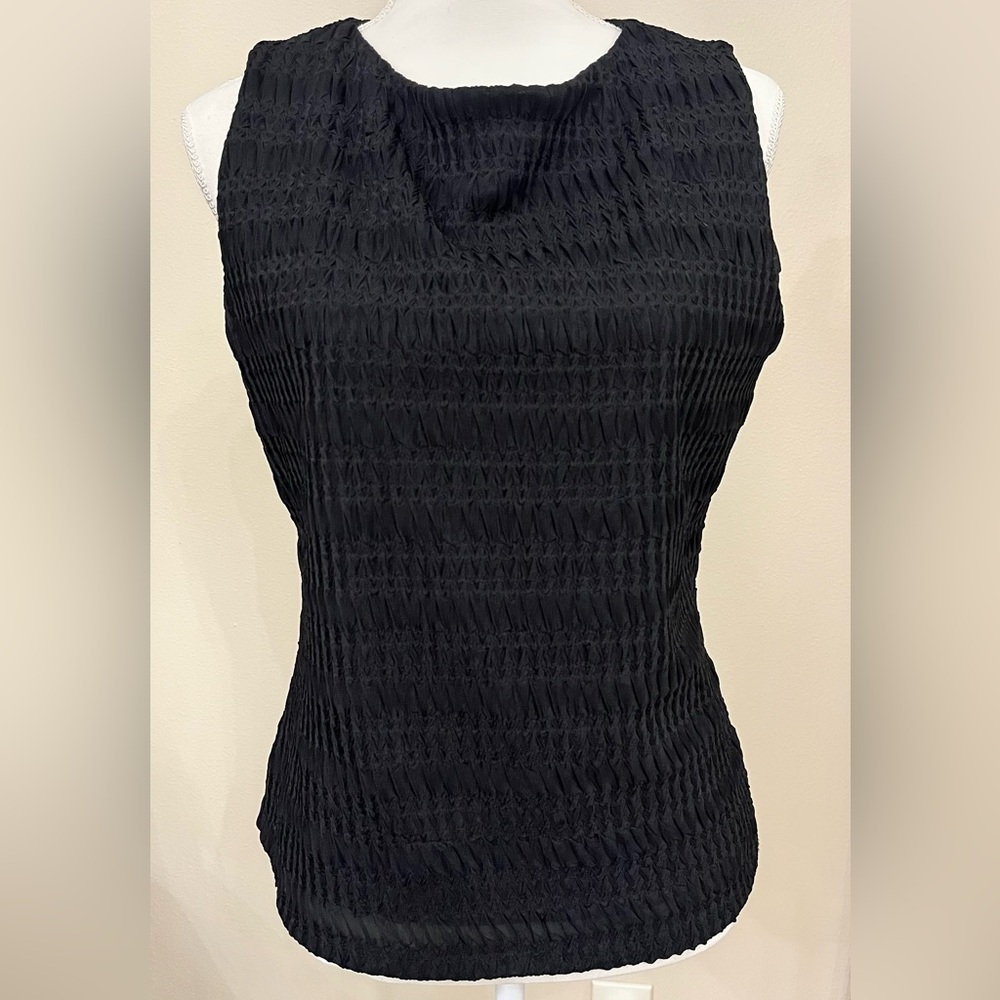 I.N. Studio Ribbed Black Sleeveless Tank 004 - Picture 2 of 6